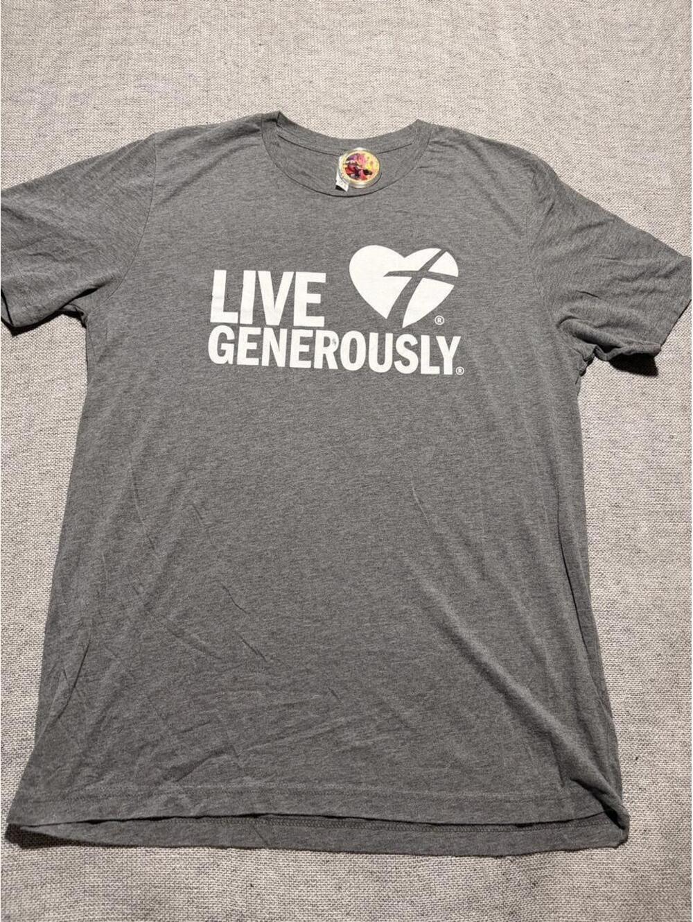 Gray "Live Generously" T-Shirt - One Size - 0361